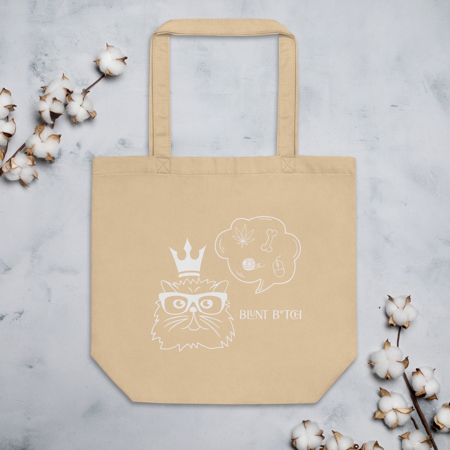 Eco Cute Cat Stoner 420 Tote Bag / Stoner Grocery Bag